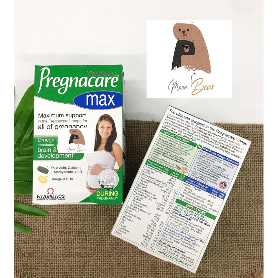 Vitamin bầu Pregnacare max Bầu Anh Vitamin tổng hợp CHÍNH HÃNG UK ĐỦ BILL