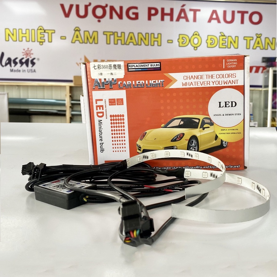 Vòng Led Mắt Quỷ Lắp Bi Cầu Led, Độ Đèn Led Mắt Quỷ Nhiều Màu Cho Ô Tô Xe Máy - Vượng Phát Auto Cam Kết Chính Hãng