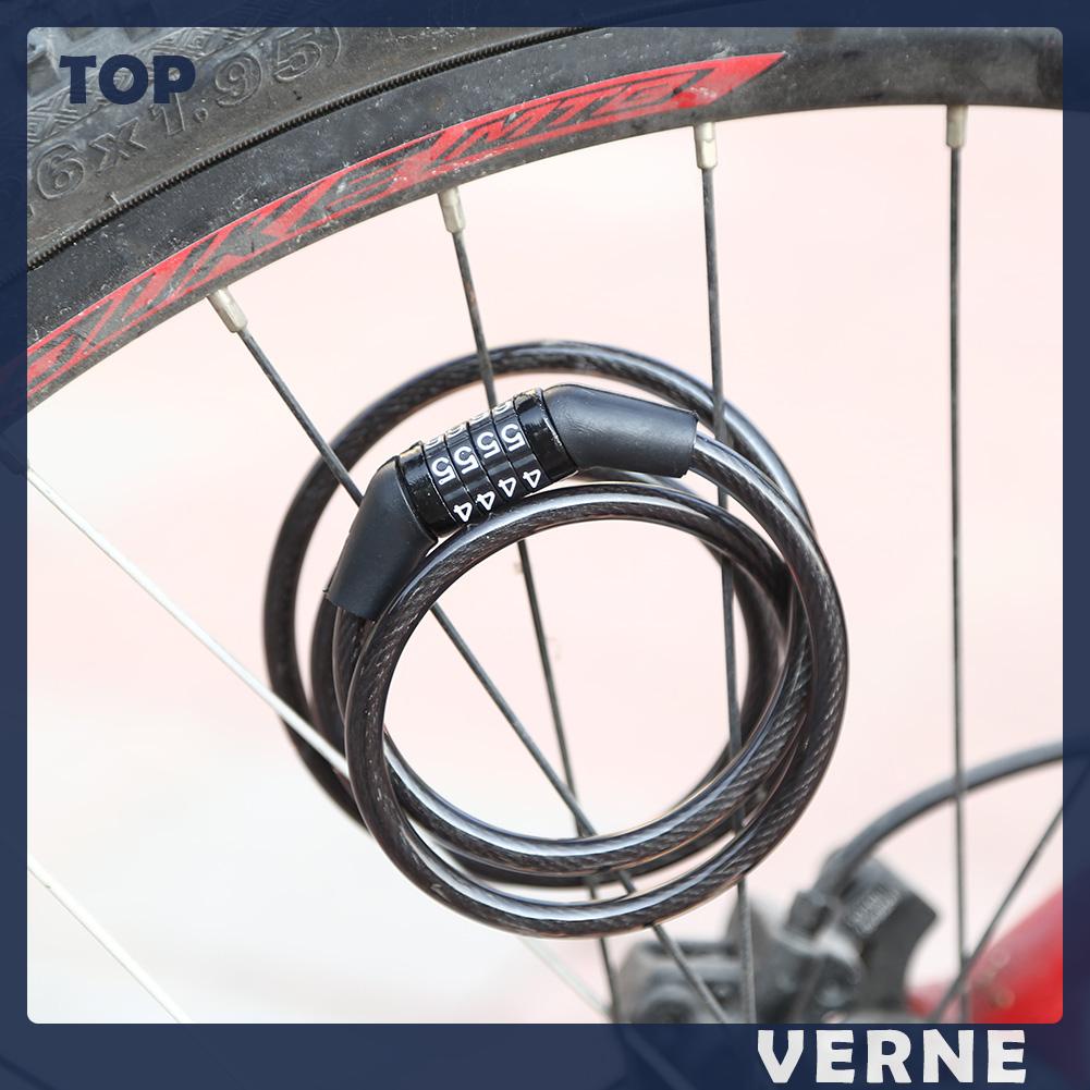 Khóa Dây Xích Xe Đạp 4 Số Chống Trộm VERNESS 110cm