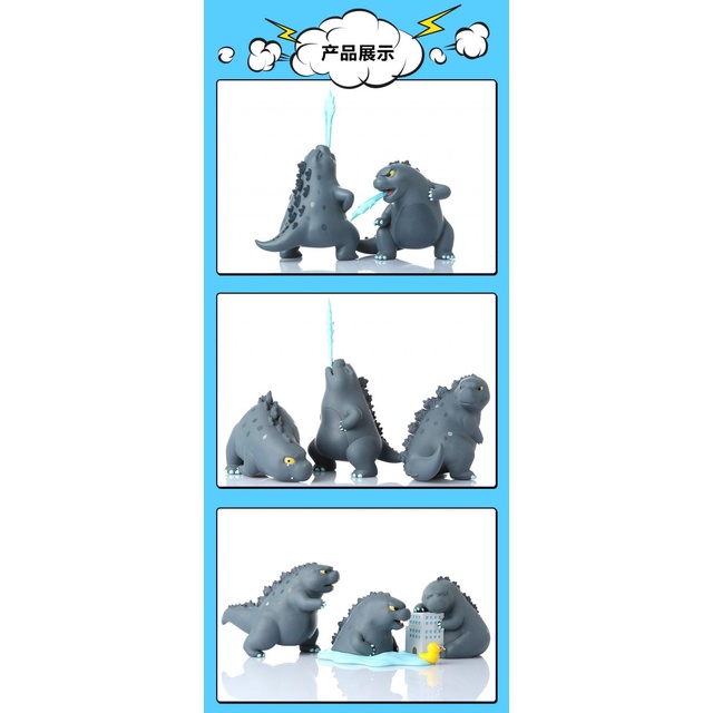 Mô hình Bộ 12 Fat Godzilla Ghidorah Mập Chibi dễ thương