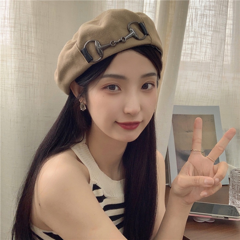 Mũ Beret Kim Loại Phong Cách Thời Trang Vintage Nhật Bản Dành Cho Nữ