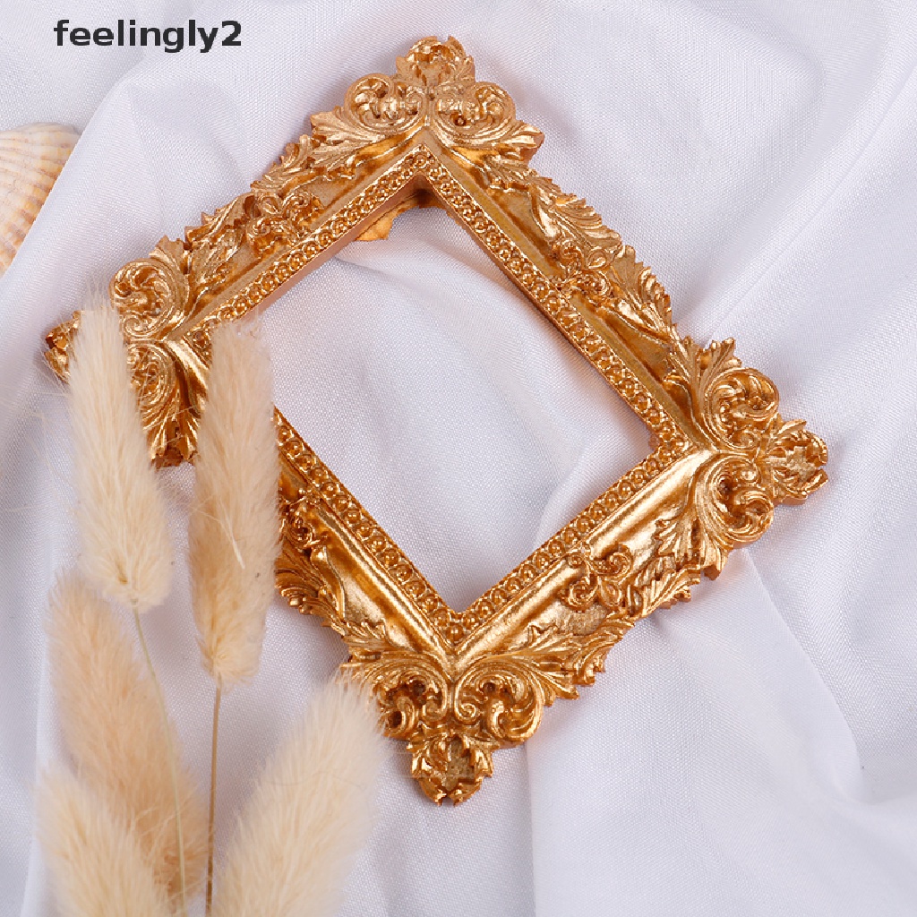 1 Khung Hình Trang Trí Móng Tay Nghệ Thuật Màu Vàng Đồng Phong Cách Retro