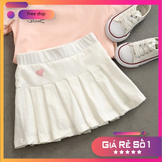 Chân váy xếp ly liền quần cho bé gái  hình thêu cực xinh Song Ngư  Kids