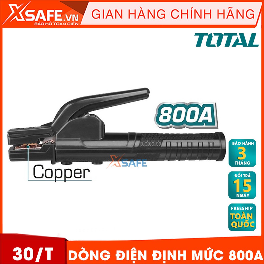 Kềm hàn 800A TOTAL TWAH8006 kiểu dáng mới Kìm hàn dòng điện định mức 800A, phù hợp sử dụng máy hàn MMA của TOTAL