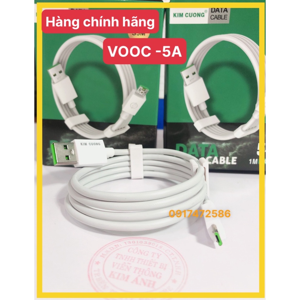 Dây sạc nhanh KIMCUONG VOOC S5M, chân Micro- Hàng chính hãng
