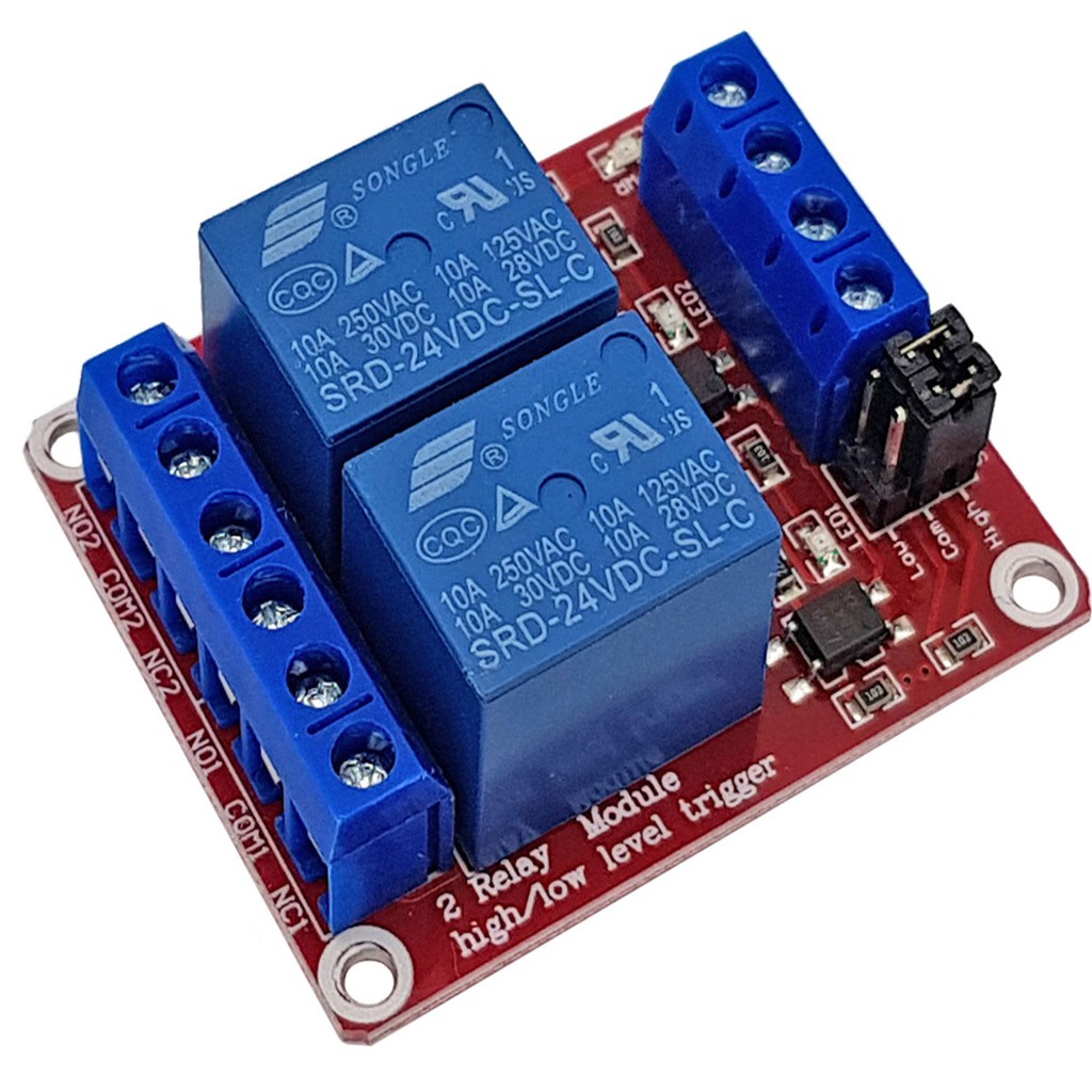 Module relay với opto cách ly kích H/L 24VDC 10A 2 relay / 8 relay