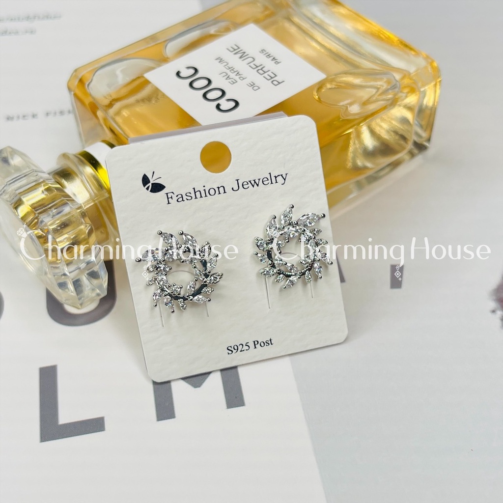 Bông tai tròn bạc nữ Khuyên tai tròn trơn Basic nhiều kích cỡ bạc 925