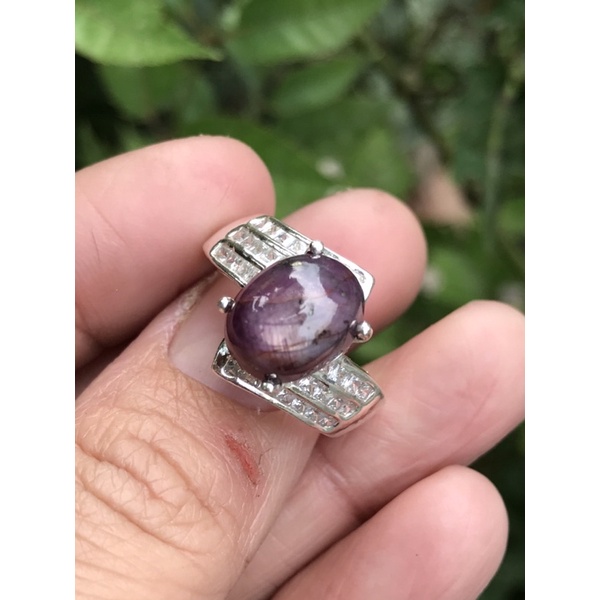 nhẫn bạc ta cao cấp ruby Nam Phi sao tự nhiên