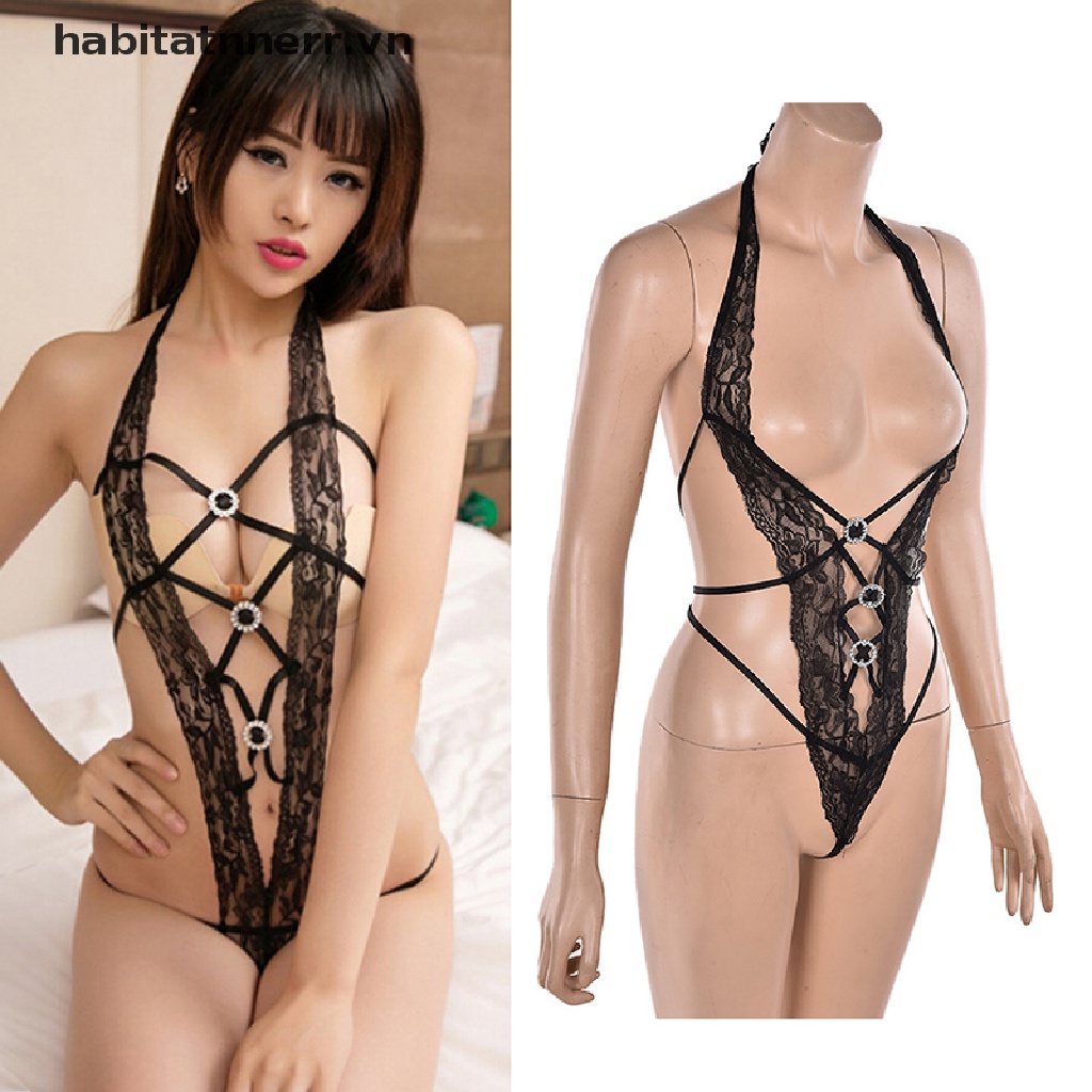 Bộ Đồ Lót Ngủ Bodysuit Ren Hoa Gợi Cảm