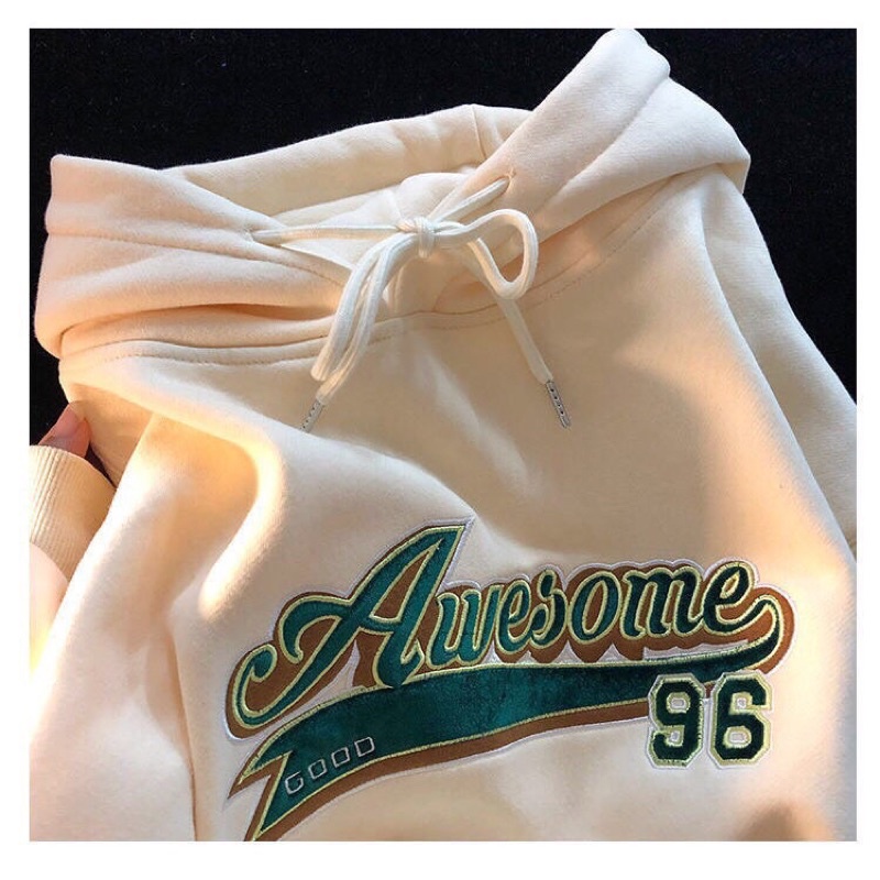 Áo Nỉ Mũ Hoodie Zip AWESOME-96 Chất Nỉ Ngoại 2 Lớp Dày Dặn Form Rộng Tay Phồng-Unisex Nam Nữ( Hàng Sẵn)