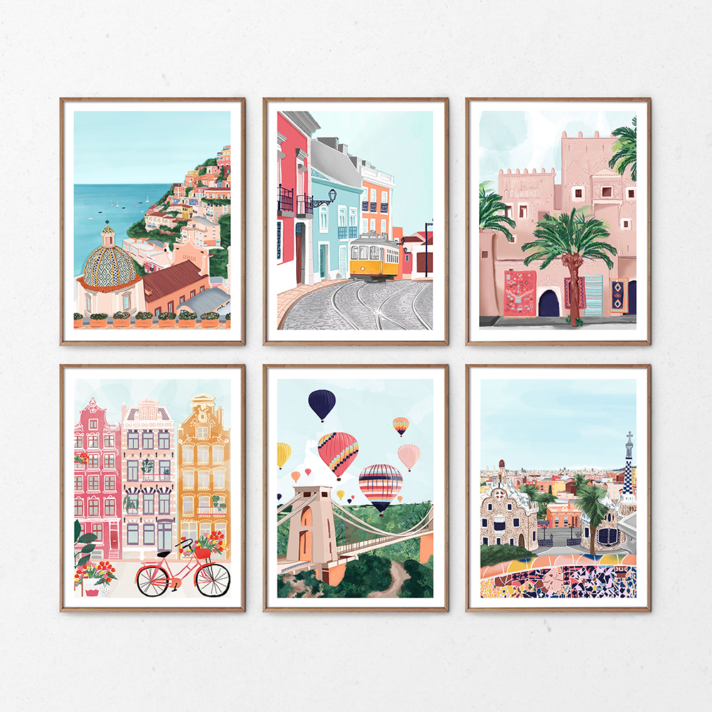 Bộ tranh đính đá 5D DIY hình thành phố New York và Paris 30x40cm trang trí nhà cửa | BigBuy360 - bigbuy360.vn