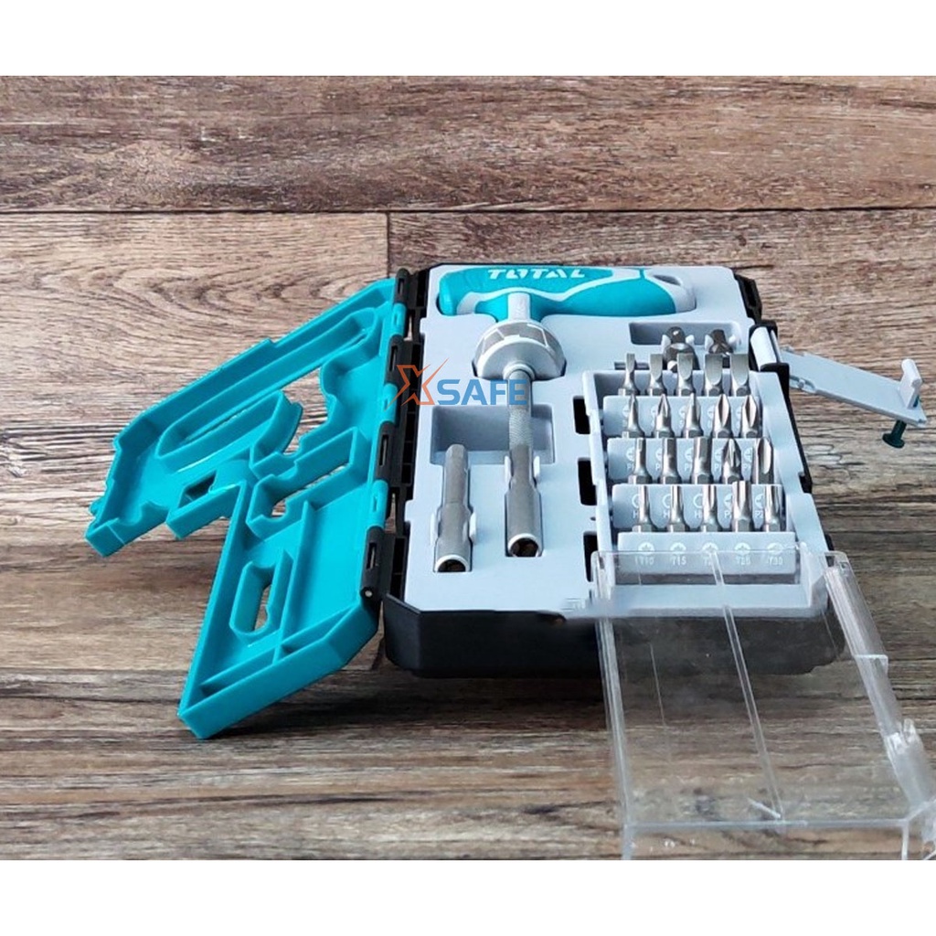 Bộ tua vít chữ T đa năng 25 chi tiết TOTAL TACSD30256 thép hợp kim chắc chắn bển bỉ dễ thay đổi đầu vít - chính hãng