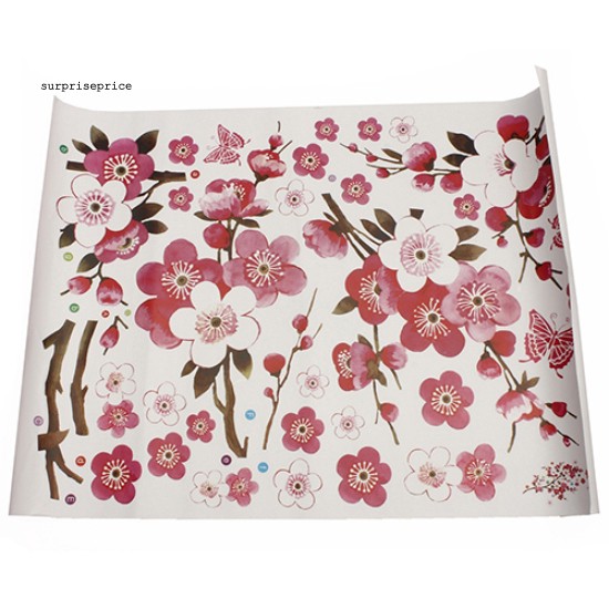 Giấy dán tường trang trí in hình hoa mận DIY