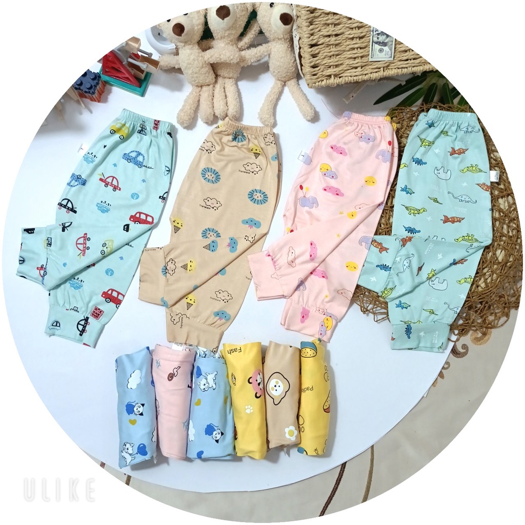 Quần Dài Thun Lạnh Phối Hoạ Tiết Cho Bé Dễ Thương CHIDU CD041