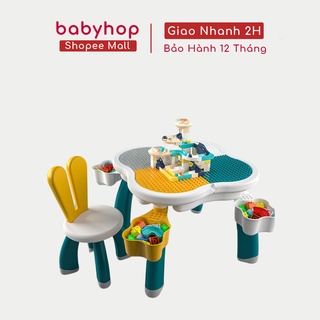 Bộ bàn ghế Lego Honper cỡ lớn cho bé thiết kế thông minh 3 in 1 - phân phối độc quyền Babyhop