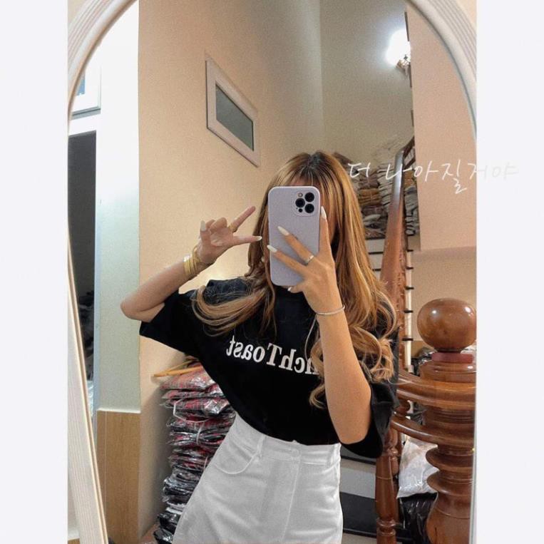 Sét áo thun cotton + chân váy kaki trắng T