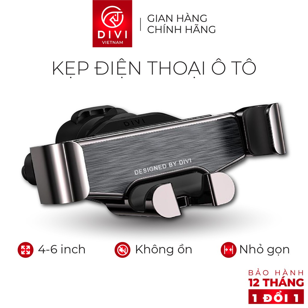 Kẹp điện thoại ô tô DIVI Q624 - Kẹp khe gió điều hòa - Chống shock, rung lắc - Hàng chính hãng Bảo hành 12 tháng 1 đổi 1