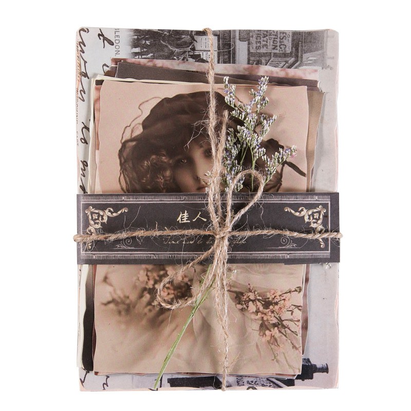 Set 24 Miếng Dán Trang Trí Sổ Tay Phong Cách Vintage