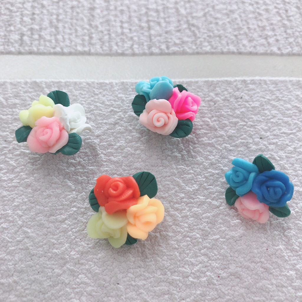 Set hoa đất sét hoa gốm trang trí DIY