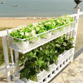 ▽►✑Kệ sắt để chậu hoa treo ban công hai tầng phong cách châu âu