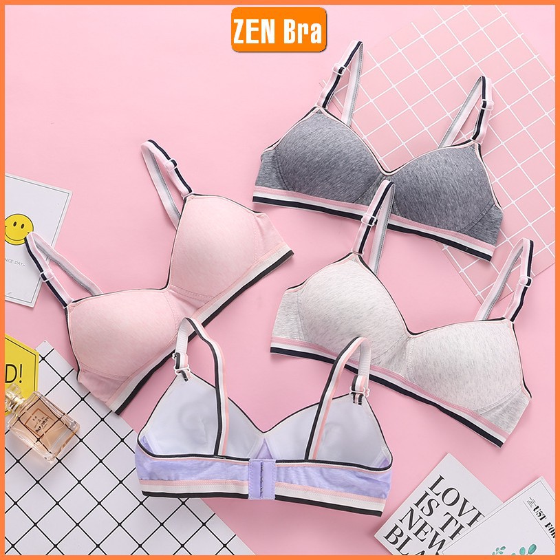 Áo ngực nữ áo lót ngực bralette chất cotton không gọng đệm mỏng phom ôm ngực mặc mát 4 màu | BigBuy360 - bigbuy360.vn