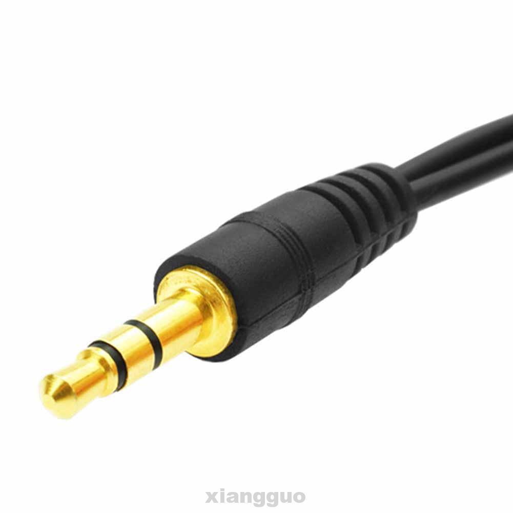 Practical Durable Audio Aux 3.5 Headphone Mic 4pole Male To 2 X 3pole Female Splitter Cable