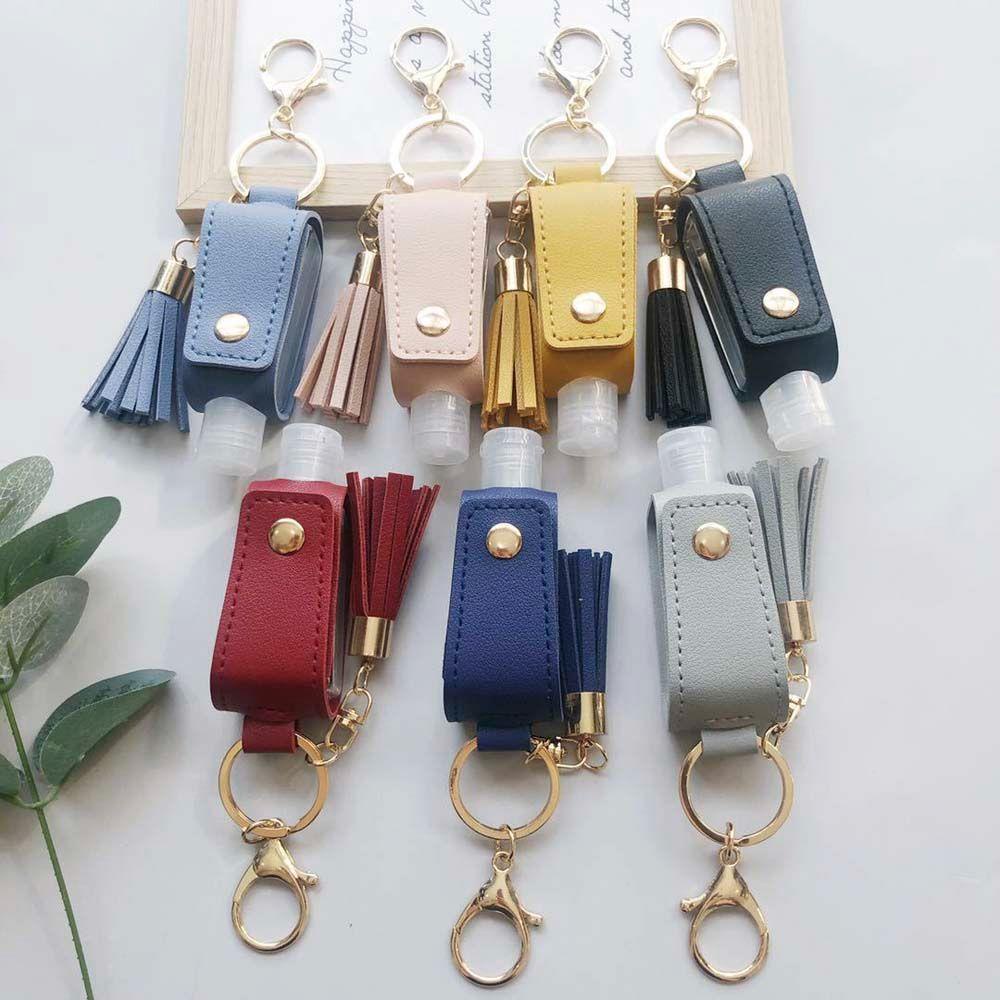 Vỏ Da PU Nhựa Đựng Nước Rửa Tay 30ml Chống Rò Rỉ Có Tua Rua Cho Du Lịch