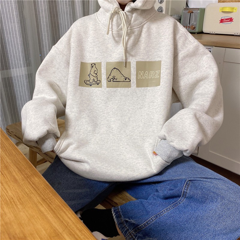 Áo hoodie form rộng nữ màu trắng đen chất đẹp hàng quảng châu BST áo thu đông unisex Ulzzang 2020