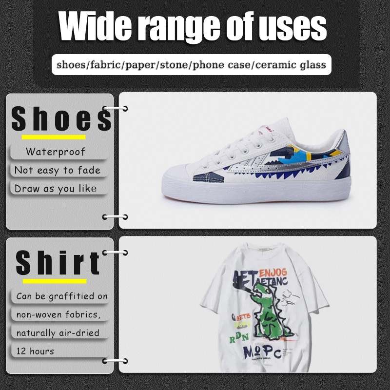 Bút Đánh Dấu Acrylic Màu Trắng Chống Nước Không Phai Nhanh Khô Dung Tích Lớn