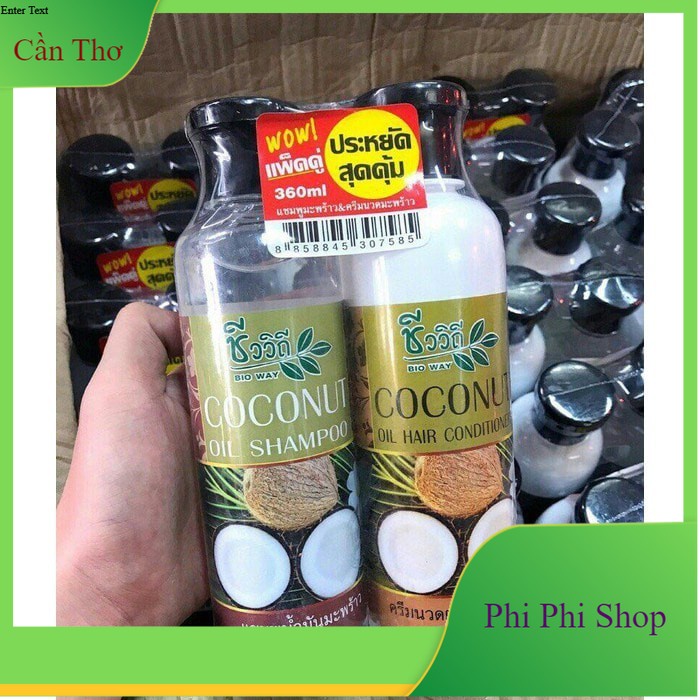 Combo Bộ gội và xả Tinh dầu dừa Bio Way COCONUT Thái Lan