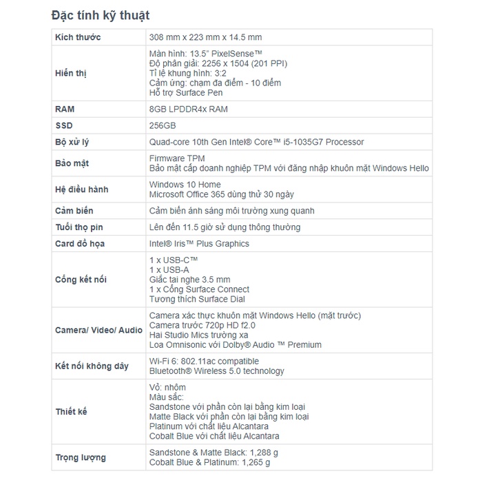 Máy Tính Microsoft Surface Laptop 3 i5/8/256 | BigBuy360 - bigbuy360.vn
