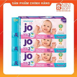 Miếng lót sơ sinh Bỉm Jo NB2 40 miếng,  thấm hút tốt, mềm mại phù hợp với làn do non nớt của bé.