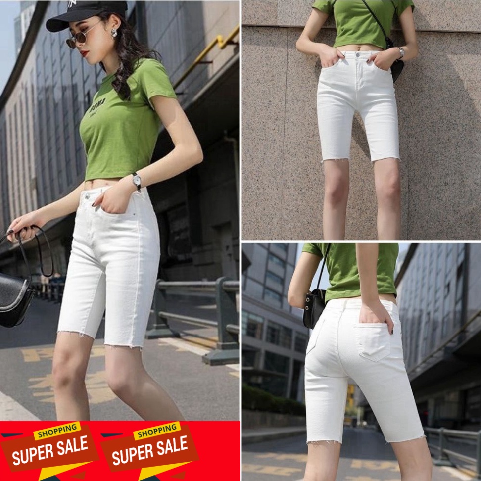Quần short nữ, quần ngố nữ rách chất kaki đủ size màu trắng đen tôn dáng SKUQ-13 tu.by.catu