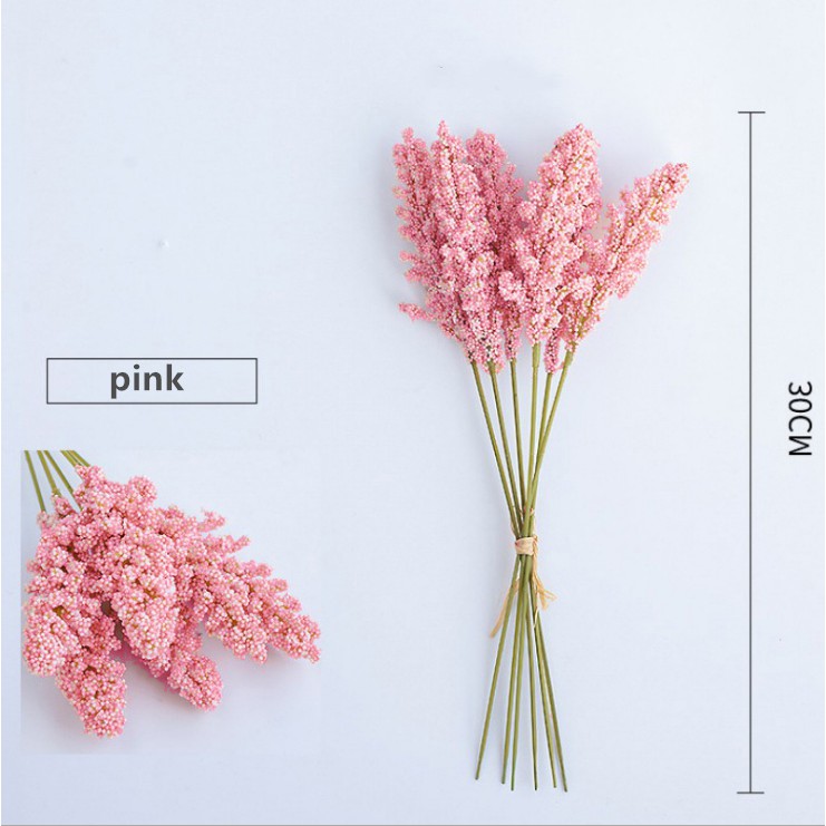 Bộ 6 cây lúa mì nhân tạo làm bó hoa trang trí phông nền chụp ảnh / khách sạn / văn phòng / tường / nhà cửa