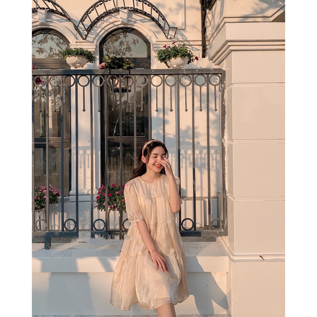 Váy babydoll tơ oraganza 3 tầng, đầm xuông rộng freesize dễ thương mã V178 - Michi's House | BigBuy360 - bigbuy360.vn