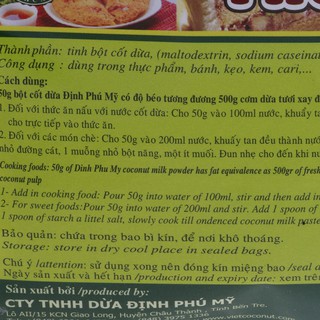 Bột cốt dừa Định Phú Mỹ 300g