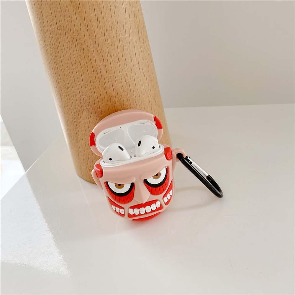 EPOCH Cartoon Attack on Titan 3D Earphone Accessories Earphone Cases Cute For Airpods 1 2 Charging Case Silicone Bluetooth Wireless Earphone Japanese Anime Earphon Protect cover/Multicolor