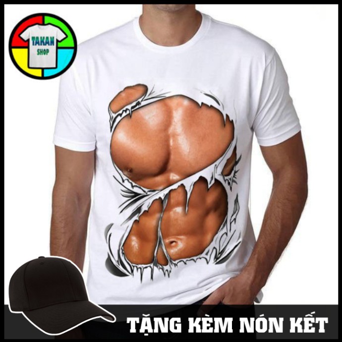 Vải Cotton Siêu Xịn Áo thun in Body 6 múi Nam Nữ Takan Store