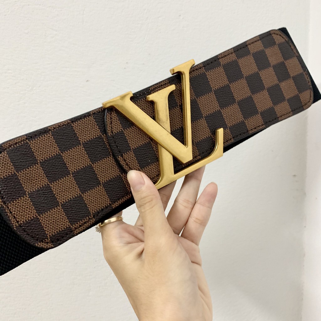 Đai váy bản to L 7.5cm họa tiết caro