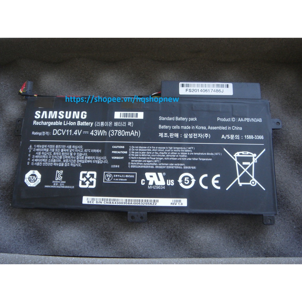 PIN SAMSUNG AA-PBVN3AB NP370 NP370R4E NP370R5E NP450R5E NP450R4E NP450R4V NP450R5V 510R5E 43W