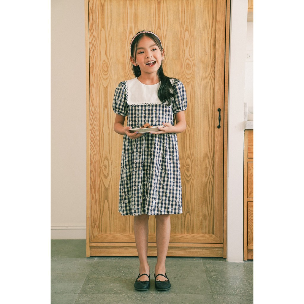 Đầm bé gái thiết kế - Odysee Dress - Gingham Navy