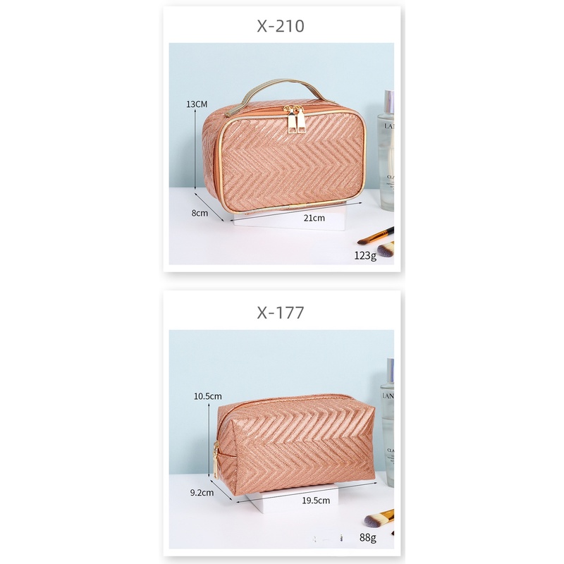 Túi Đựng Mỹ Phẩm Chống Thấm Nước Đính Ngọc Trai Thời Trang Âu Mỹ