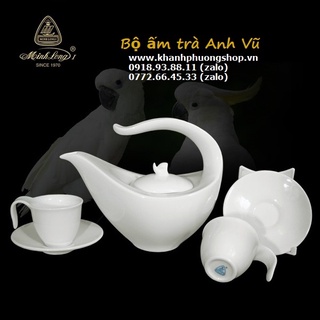 Bộ bình tách trà Anh Vũ sứ Minh Long - bộ bình tách trà Anh Vũ gốm sứ minh long