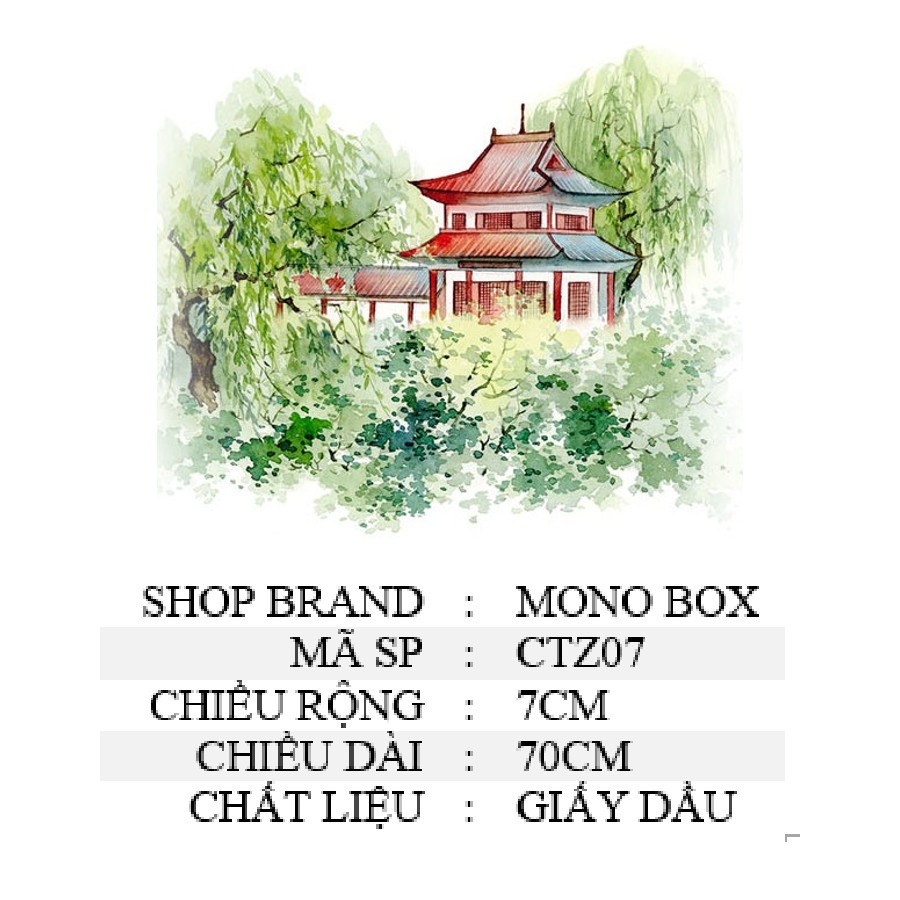 Washi tape cổ trang phong cảnh trang trí sổ đẹp chiết CTZ07