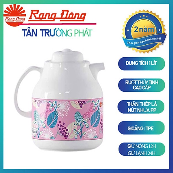 Phích Pha trà 1 Lít RD 1055 TS Chính hãng Rạng Đông Khả năng giữ nhiệt lâu Thiết kế tinh tế sang trọng