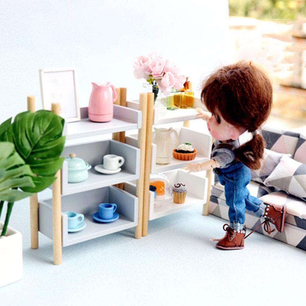 RAINBOW Kệ Sách Mini Tỉ Lệ 1: 12 Trang Trí Nhà Búp Bê