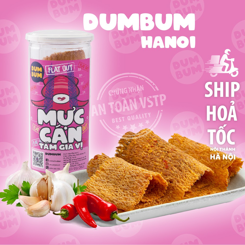 [Mã SKAMSALE8 giảm 10% đơn 200K] Mực cán tẩm gia vị 200g DumBum đồ ăn vặt Hà Nội vừa ngon vừa rẻ