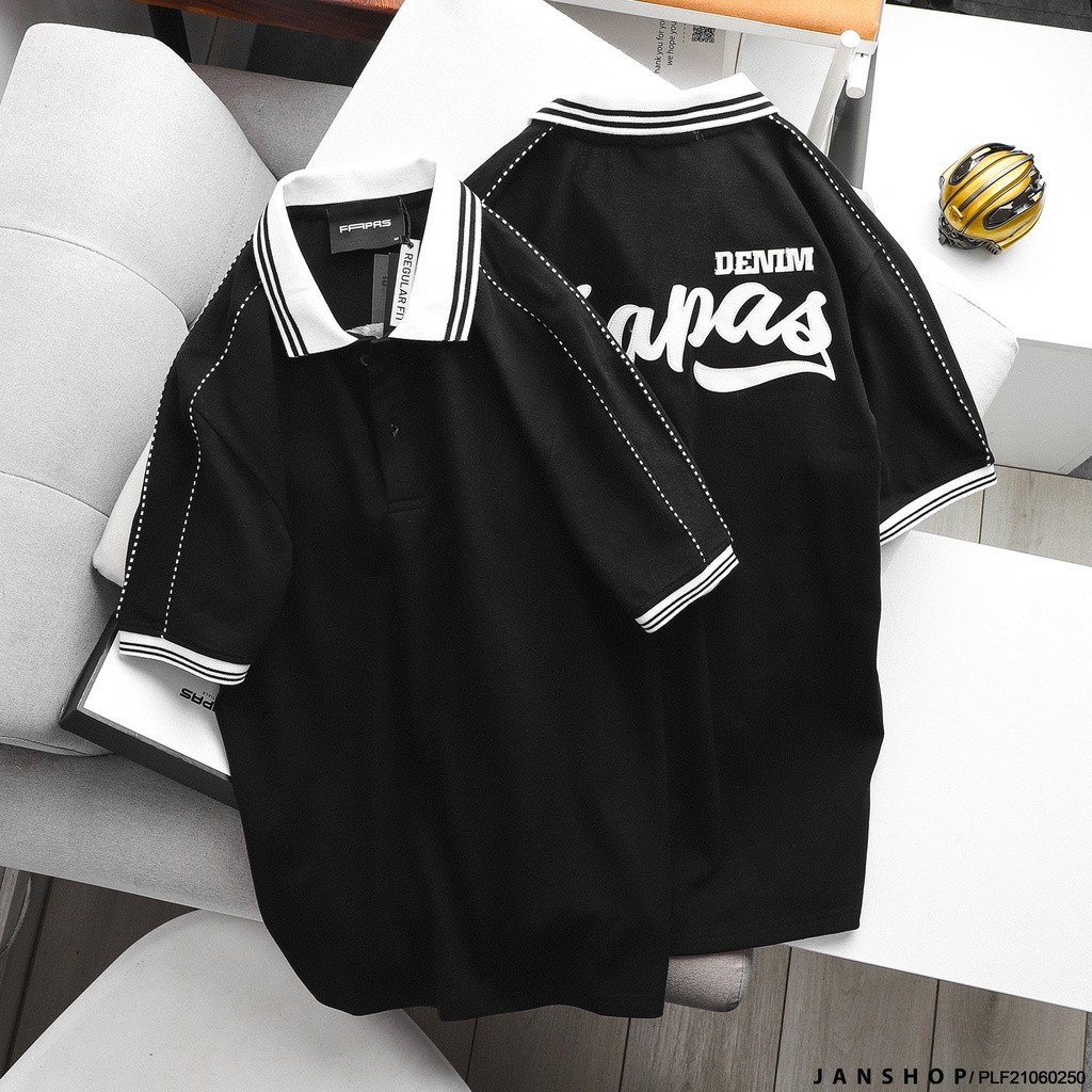[Mã SRBACK010912 hoàn 20K xu đơn 50K] Áo Thun Polo Nam Fapas Basic Trắng Đen Đường Viền Cực Chất | BigBuy360 - bigbuy360.vn