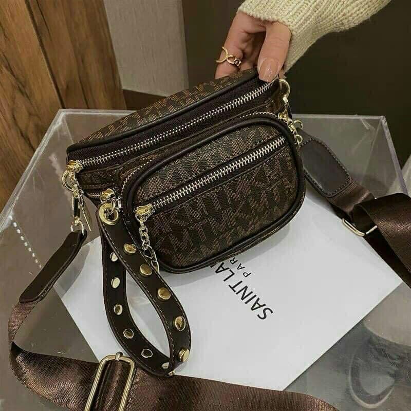 Túi đeo chéo hoạ tiết nâu siêu xinh cá tính