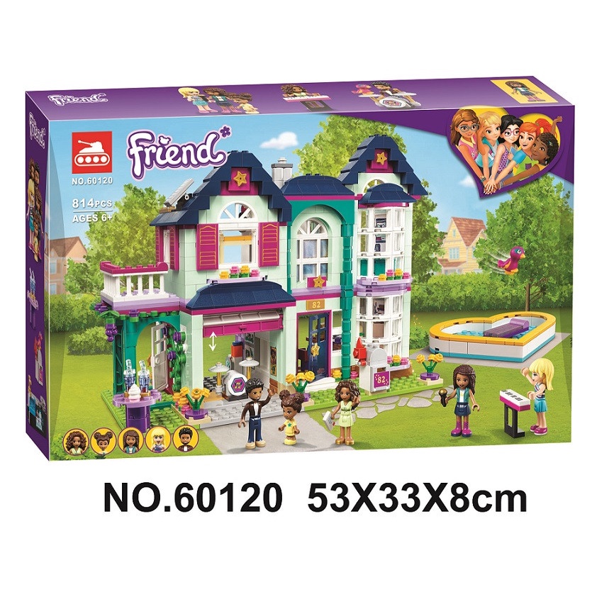 Bộ đồ chơi lắp ráp mô hình Friends bela 60120 Ngôi Nhà Của Andrea's Family House